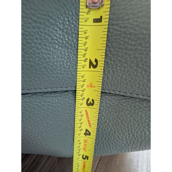 Coach Light Blue Leather Shoulder Bag With Zip Closure & Logo Detail - Picture 13 of 13